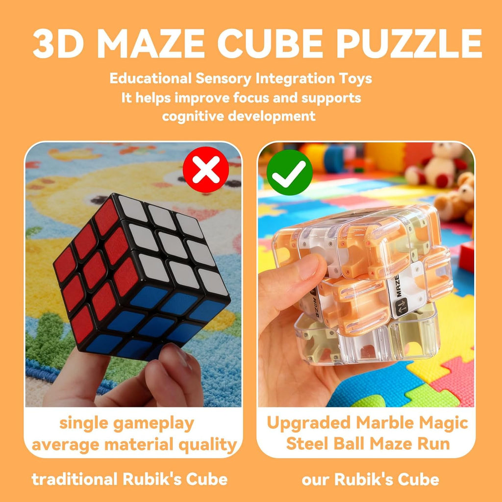 3D Maze Cube - Logic Training Toy for Kids