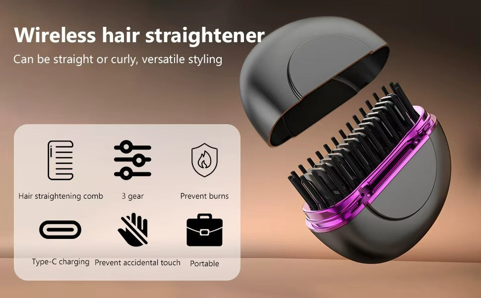 Portable Hair Straightener Brush