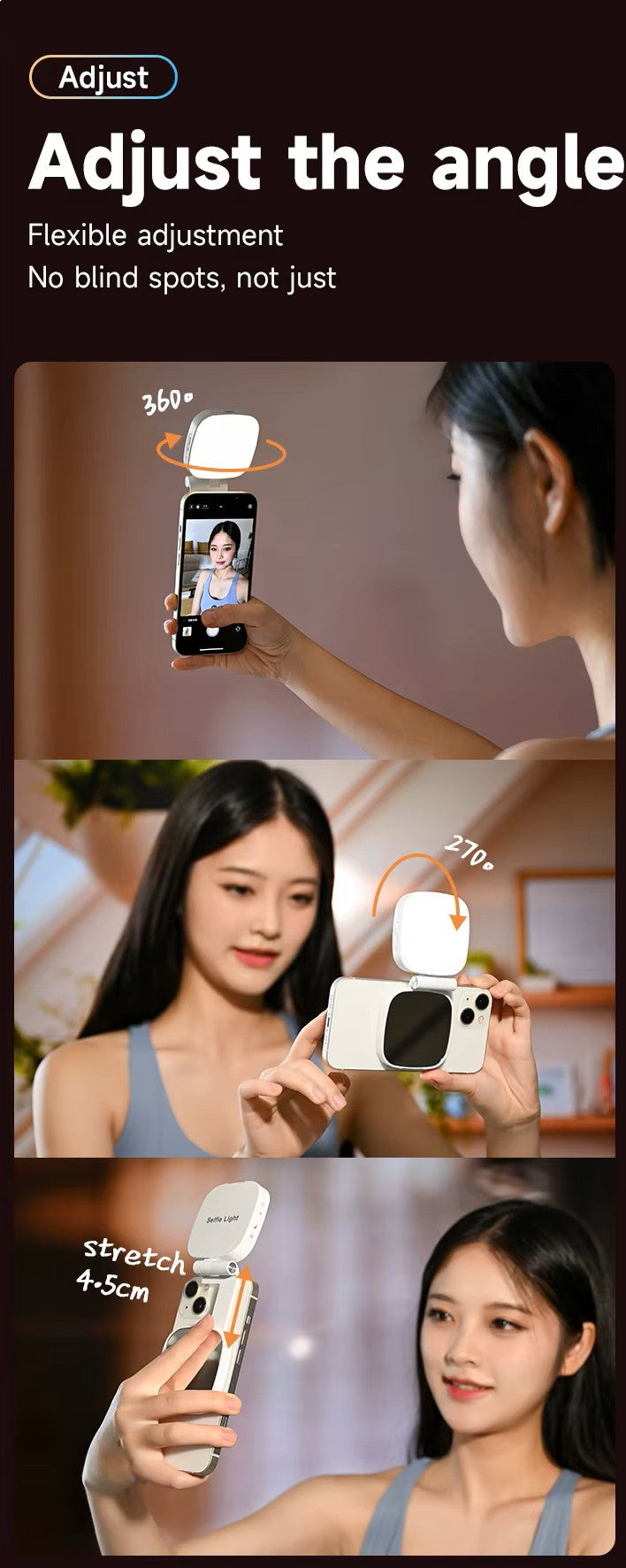 LED Magnetic Mirror Phone Holder