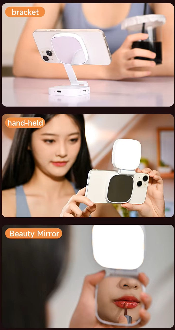 LED Magnetic Mirror Phone Holder
