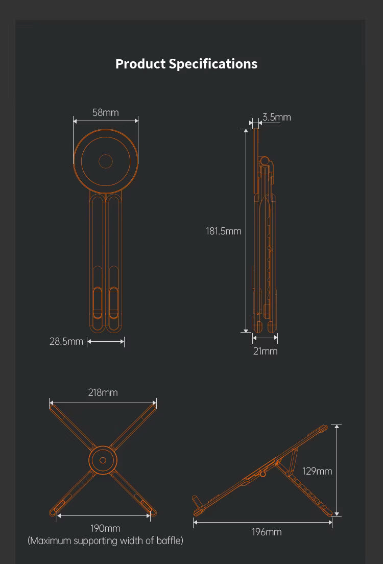 High Quality Foldable Laptop & Phone Magnetic Stand