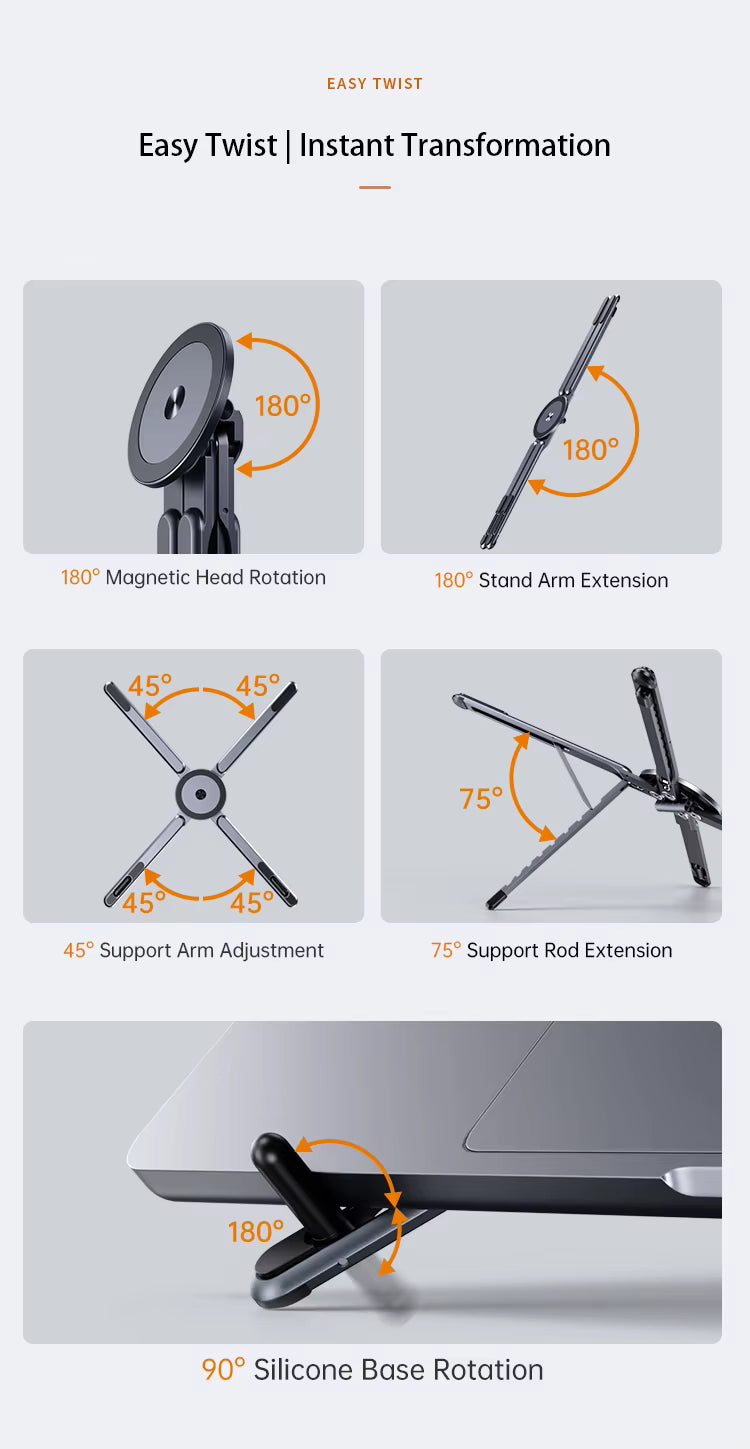 High Quality Foldable Laptop & Phone Magnetic Stand